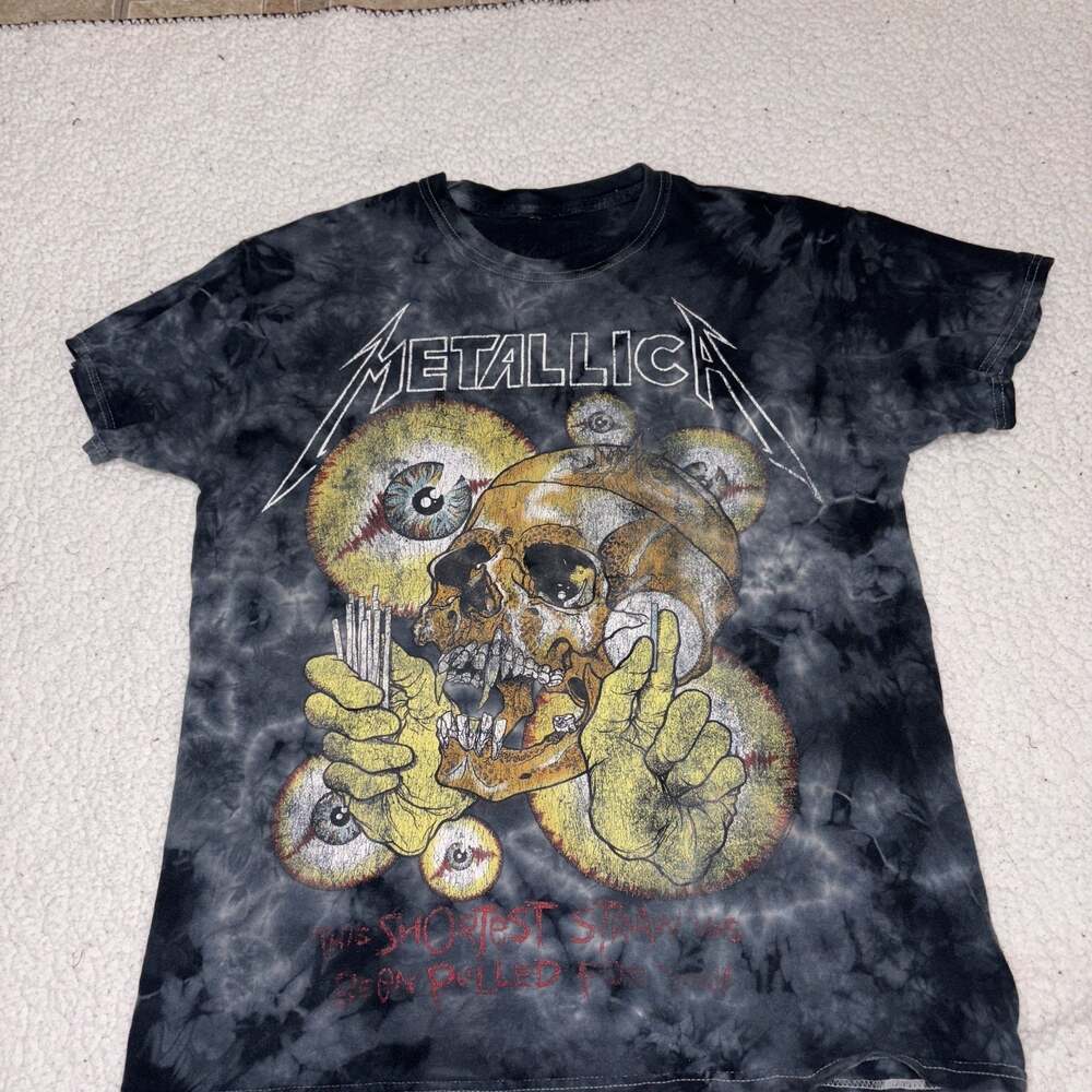 Bravado Metallica Life Is Pain Death Is Pain Tick Tock Skull Tie-Dye T-Shirt